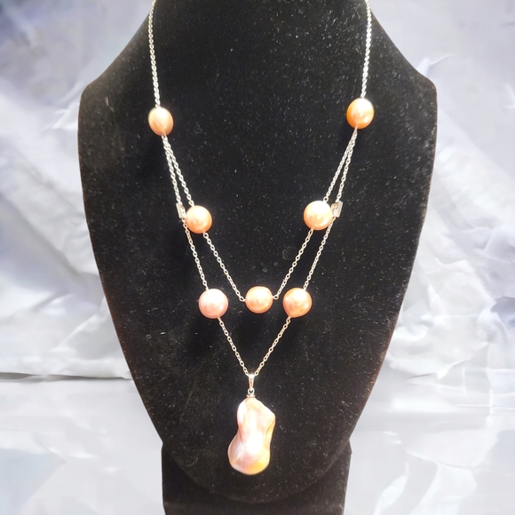 🔥PRICE CUT🔥NWT BAROQUE PEARL LAYERED RHODIUM OVER STERLING SILVER NECKLACE - Picture 16 of 16